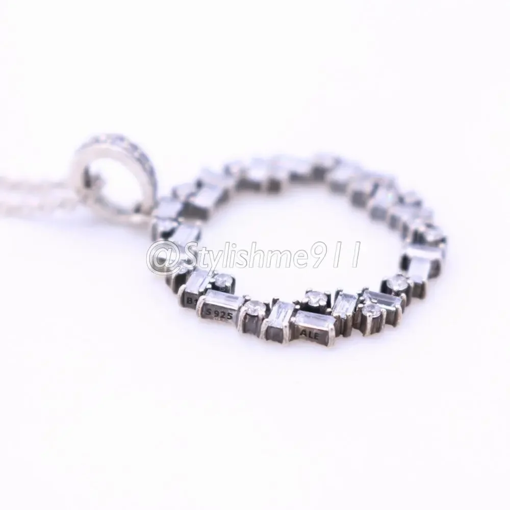 Authentic PANDORA Shards of Sparkle Necklace with Baguette Cut Zirconia